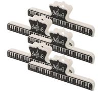 MUSISALY 5pcs Pince à Partitions en Abs Noir Forte Prise, Design Polyvalent Classique, Clips pour Partitions de Musique et Porte-page pour Musiciens et Lecteurs