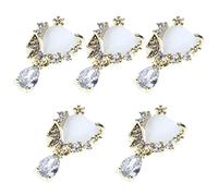 MUSISALY 5pièces Décorations De Nail Art Japonaises Zircon Coeur Charms Pour Accessoires Élégants Pour Manucure