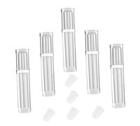 MUSISALY 5pièces Lot De Tubes Carrés Vides Pour Gloss à Lèvres Couvercle Argenté Contenant à Lèvres Format Voyage Capacity Adaptée Transparent Volume Restant Vernis Huiles