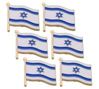 MUSISALY 6 Pièces Drapeau Israël Broches Lot de Insigne Drapeau Épinglettes pour Vêtements Sacs Chapeaux Décoratif