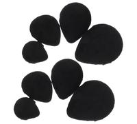 MUSISALY 8 Pièces Lot de 16 Éponges à Maquillage de Goutte d'Eau, Houppettes Double Usage Humide/Sec pour Fond de Teint et Poudre, Ensemble de Voyage Noir Mini, S, M, L pour Application