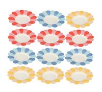 MUSISALY Assiettes Jetables en Papier Décoratives 150 Pcs - 50 Rouges, 50 Jaunes, 50 Bleues - Vaisselle de Fête pour Garçon et Filles, Décorations de Fête Colorées, Usage Unique Pratique