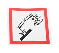 MUSISALY Autocollant Adhésif Corrosif 10X10 CM en PVC Robuste Film Protecteur Panneau de Sécurité Auto-Adhésif pour Matières Dangereuses Résistant aux Éclaboussures et Huile