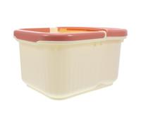 MUSISALY Bain de Pieds Thermorésistant Petit Format en Plastique Beige Spa de Pédicure Portable Massage D’Acupuncture Intégré Bassin Pliable pour Usage Domestique et Voyage