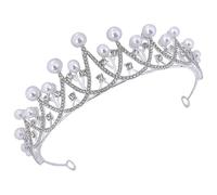 MUSISALY Bandeau Cheveux Mariage Argenté Perles Petite Coiffe Décorative Élégante Accessoire Tête pour Fête Cosplay et Cérémonie Couvre-Chef Délicat pour Femme