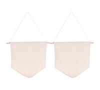 MUSISALY Bannière Murale Beige pour Garçon et Filles en Polyester Coton et Bois, 2 Pièces, Décoration Unique pour Chambre D'art et Affichage de Badges