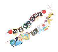 MUSISALY Bannière Welcome Scolaire Décorative Papier Banderole Suspendue pour Fête de Rentrée Décoration Salle de Classe Coloris Vif et Impression