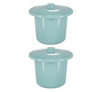 MUSISALY Bassin de Lit Ménager Base Antidérapante, Facile à Nettoyer avec Couvercle Portable 2 Pièces en Plastique Couleur Aléatoire pour Voyage et Usage à Domicile