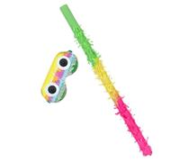 MUSISALY Bâton de Piñata Léger et Masque de Fête pour Anniversaire, Accessoire de Jeu Garçon et Filles et Adulte, Couleur Vive, Ensemble 2 Pièces, pour Carnaval et Célébrations Festives