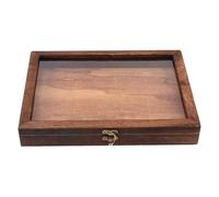 MUSISALY Boîte à Spécimens D’Insectes en Bois de Style Chinois Clapet Couvercle en Verre Transparent Boîte Rectangulaire Anti-Poussière en Bois de Paulownia Carbone 365X26X55 CM pour