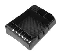 MUSISALY Boîte de Rangement Portable pour Tondeuse à Cheveux en Plastique Noir avec Compartiments Multiples, Support Organisé pour Accessoires de Barbier en Salon ou Barber Shop