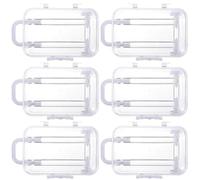MUSISALY Boîtes à Dragées Mariage Mini Valise Blanche en Ps, Lot de 6 Pièces, Pratique et Double Usage, Décoration pour Fête Thème du Voyage