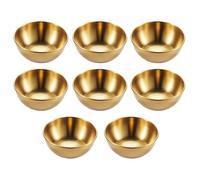 MUSISALY Bols à Sauce en Acier Inoxydable Doré 8 Pièces Bols à Assaisonnement Ronds pour Sauces et Amuse-Gueules Assiettes D’Accompagnement Pratiques Cuisine et Restauration