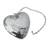 MUSISALY Boule Disco Suspendue Forme Cœur Argentée Décorations Miroir pour Fête Ambiance Noël Maison Bureau