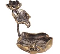 MUSISALY Brûleur De Parfum à Refoulement en Laiton Vieilli, Porte-Parfum Forme Fleur De Lotus, Décoration Intérieure Rétro, Résistant Et Facile à Nettoyer, Salon, Bureau, Contemplation