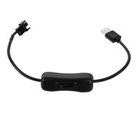 MUSISALY Câble d'alimentation USB vers 4 Broches Interrupteur, Convertisseur 12v à 5v pour Ventilateur PC Portable, Stable et Anti-Usure en Caoutchouc Noir Ambiance Estivale