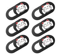 MUSISALY Cache Webcam Privée en Abs Noir pour Ordinateur Portable Lot de 6 Pièces Facile à Utiliser, Accessoire Discret pour PC Portable