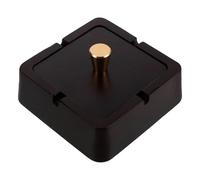 MUSISALY Cendrier Bois Carré avec Doublure Acier Inoxydable et Couvercle Coupe-Vent, Cendrier Domestique sans Fumée pour Intérieur et Terrasse, Accessoire Fumeur Facile à Nettoyer