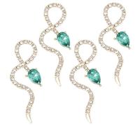 MUSISALY Charme pour Ongles Serpent en Alliage Vert Brillant, Décorations DIY Manucure Élégantes et Créatives, Lot de 4 Pièces pour Décoration D'ongles la Maison