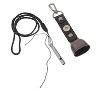 MUSISALY Clochette Anti-Ours Noire et Sifflet de Survie en Aluminium Gris avec Lanière, Kit Compact et Étanche pour Randonnée, Camping et Sécurité en Plein Air, Cloche de Survie et Sifflet