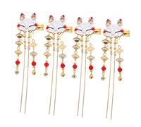 MUSISALY Coffret Japonerie Épingles à Cheveux 4Pcs Coiffure Hanfu Accessoires Vintage Élégance Fille Détails Exquis Pompons