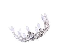 MUSISALY coiffure femme gâteau de princesse accessoires de cheveux en strass Tiare hair charms décoration gateau accessoires pour cheveux décoration de gâteau d'anniversaire Silver