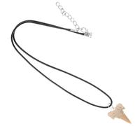 MUSISALY Collier Cordon en Cuir en Dent de Requin Véritable Pendentif Design Unique et Spécimen Naturel Bijou de Cou Décoratif et Multiple Matching pour Femmes