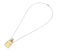 MUSISALY Collier Pendentif Flacon Huile Essentielle Verre Ambre avec Couvercle Couronne Bijou Diffuseur Liquide Réglable pour Femme Mémoire et Élégance