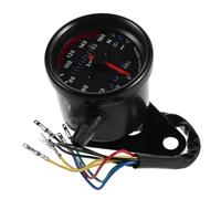 MUSISALY Compteur de Vitesse Moto Vintage Noir Étanche Tachymètre à Aiguille Mini pour Tableau de Bord Moto, Jauge Mécanique Double Échelle Compatible Scooters et Vtt