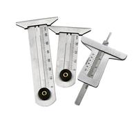 MUSISALY de Profondeur des Pneus Résolution 0,1 Mm en Acier Inoxydable Argenté, Mètre de Bande de Roulement Précis Calibration Claire, Facile à Transporter, Plage 0-50 Mm