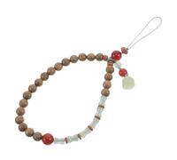 MUSISALY Dragonne pour Téléphone Portable en Bois Vert Dégradé 611-1 - Bracelet-Lanière Perlée Courte Anti-Perte Cordon Macramé Traditionnel Accessoire de Téléphone Élégant et Pratique