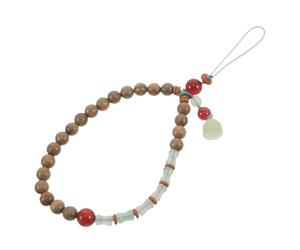 MUSISALY Dragonne pour Téléphone Portable en Bois Vert Dégradé 611-1 - Bracelet-Lanière Perlée Courte Anti-Perte Cordon Macramé Traditionnel Accessoire de Téléphone Élégant et Pratique