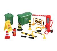 MUSISALY Ensemble 15 Pièces de Panneaux de Signalisation Routière Miniatures en Plastique Léger Modèle de Mini-Simulation Éducatif pour Garçon et Filles Jouets de Barrages Routiers pour