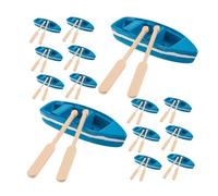 MUSISALY Ensemble de 16 Mini Bateaux en Résine et Bois Pagaies Décorations Miniatures Nautiques pour Création de Micro-Paysages Marins Ornements Décoratifs pour Maison et Bureau