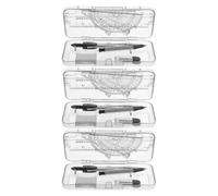MUSISALY Ensemble de 3 Boîtes D'outils de Mathématiques Compas à Dessin, Règle en Métal et Plastique, 7 Outils par Boîte, Design pour Usage Scolaire et Domestique