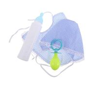 MUSISALY Ensemble Déguisement Bébé Adulte avec Bavoir Surdimensionné Bleu, Bonnet et Tétine Géante - Accessoire Cosplay Original pour Carnaval, Halloween et Fêtes Costumées