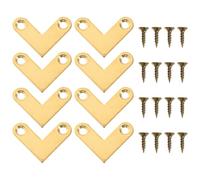 MUSISALY Équerres d'angle en Cuivre 90 Degrés pour Renforcement d'angle et Fixation Facile, Lot de 8 Pièces avec Vis, Profil Plat Minimaliste pour Cadres et Lits, pour Projets DIY