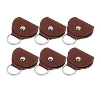 MUSISALY Étui à Médiators en Cuir PU Marron Léger et Délicat Porte-clés, Lot de 6 Pièces pour Protection et Transport des Médiators de Guitare en Voyage