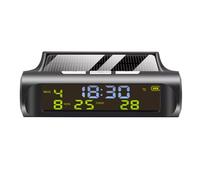 MUSISALY Horloge Thermomètre Solaire Voiture Numérique Multifonction Compacte Affichage Température Date Compatible Tableaux de Bord