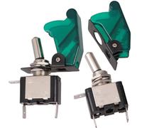 MUSISALY Interrupteur à Bascule 12v Asw-07d Bouton LED Vert, en Acier, Pack de 2 Pièces, Facile à Installer pour Commande de Phares Antibrouillard