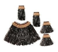 MUSISALY Jupe Hawaïenne avec Ceinture Élastique Noire Jupe Hula Chic et Confortable pour Fête été Scène et Décor Tropical pour Adultes
