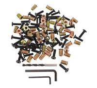 MUSISALY Kit D’Inserts Filetés pour Bois 50 Pièces Écrous Métalliques 2 Clés Hexagonales et 1 Foret Fixations Robustes pour Meubles Assemblage Précis pour Armoires Tables et Étagères