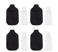 MUSISALY Kit de 8 Bouteilles Rechargeables 30ml en Néoprène Noir Housse de Protection Portable et Couvercle de Bouteille Vide pour Rangement Parfum Facile