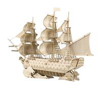 MUSISALY Kit de Maquette de Bateau en Bois Puzzle 3D de Voilier Ancien en Kit de Construction pour Adultes Décoration Nautique de Table Loisirs Créatifs de Modélisme