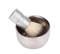 MUSISALY Kit De Toilettage Pour Hommes 2 Pièces Brosse À Barbe En Acier Inoxydable Bol Mélangeur En Métal Ensemble De Brosses De Nettoyage De Barbe Pour Hommes