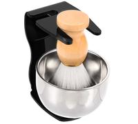 MUSISALY Kit Rasage Hommes Complet Avec Brosse Poil Sanglier Bol Spécial Support Inox Pour Barbe Brosse Doux Stockage Pratique Pour Soins Et Rasage Quotidien