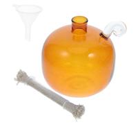 MUSISALY Lampe à Huile en Verre Rechargeable Ronde Couleur Dorée Bougie Liquide sans Parfum 1 Pièce Éclairage D’Intérieur et Décoration Élégante pour Mariage et Ambiance Chaleureuse