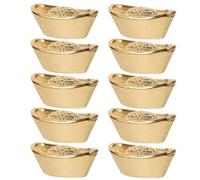 MUSISALY Lingots Miniatures Décoratifs pour Maison de Poupée, Lot de 20 Pièces en Matériau Sûr, Ornement de Chance et Richesse, Accessoires Miniatures pour Décor de Scène et Décoration