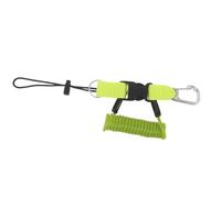 MUSISALY Longe de Plongée sous-Marine Spirale Jaune avec Boucle à Dégagement Rapide, Cordon de Sécurité Anti-Perte pour Équipement de Plongée, Sangle Enroulée Haute Visibilité, pour Lampe