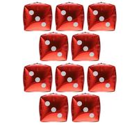 MUSISALY Lot de 10 Ballons en Aluminium de Dés Rouges 24 Pouces Jumbo Décorations de Fête et Jeux Accessoires pour Anniversaire et Soirée à Thème Jeu de Hasard